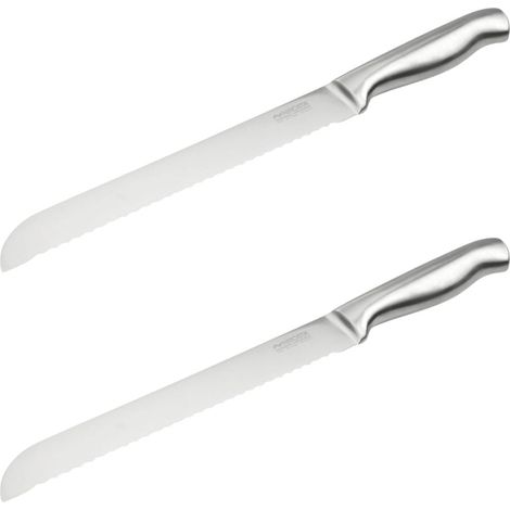 Couteau à pain inox professionnel Set de 2, 33,5 x 3 x 2 cm acier inoxydable Nirosta Star (1/5)