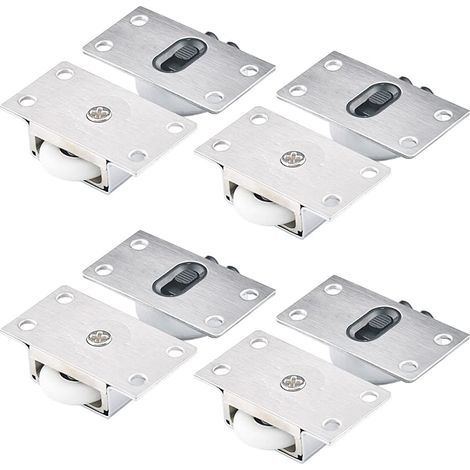 4 Paires Roues à Rouleaux pour Armoire Roues à Rouleaux pour Porte Coulissante Roulettes Placard Coulissant Galet de Armoire Porte Galet de Roulement (1/5)