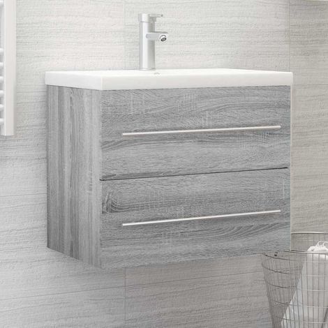 Meuble sous lavabo Meuble sous vasque - Sonoma gris 60x38,5x48 cm Bois d'ingénierie BV763998 - BonneVie (1/5)