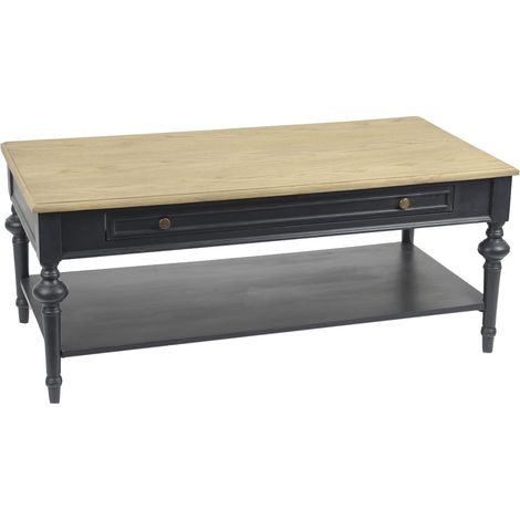 Amadeus - Table basse rectangulaire 1 tiroir en chêne L120 cm Légende (1/4)