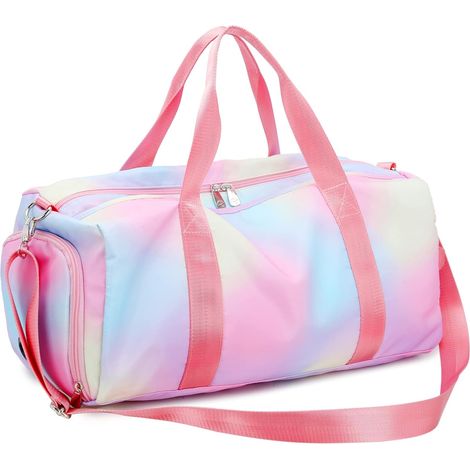 Bolsa deportiva, compartimento para zapatos, bolsillo impermeable, viaje, mujeres y niñas (1/5)