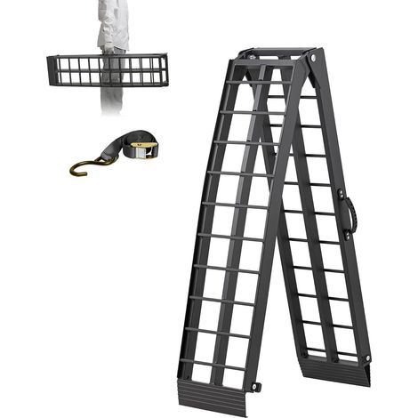 750lbs 89" x 12" x 2" Folding Aluminum Trailer Access Ramp for Car, Wheelchair, Bike and Car (1/5)