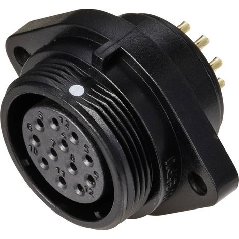 Connecteur pour montage en facade embase femelle 12 pôles 5 A 400 V/AC IP68 Weipu SP2113 / S 12 (1/4)