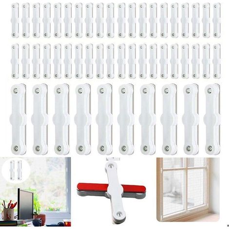 50 bandes autocollantes pour moustiquaires sur portes et fenêtres,clips de fixation pour l'installation de fenêtres