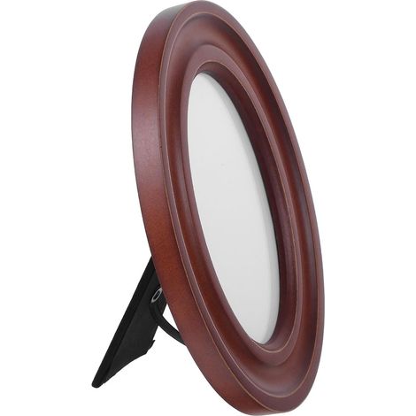 Cadre Photo Ovale en Bois Naturel Rustique, Facile à Décorer, Résistant la Déformation, pour Affichage de Mariage ou Bureau (1/5)