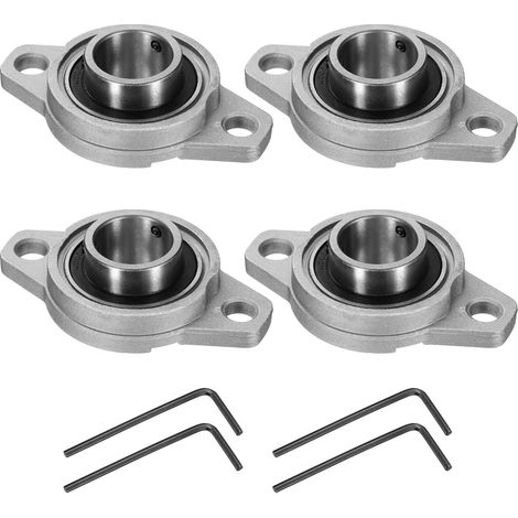4pcs Paliers de Battement Montés Lisse KFL005, Palier à Semelle Alésage 25mm pour Bride Roulement à Bille de Bloc Roue de Brouette Machine à Axe Imprimante 3D, P6(ABEC3) (1/5)