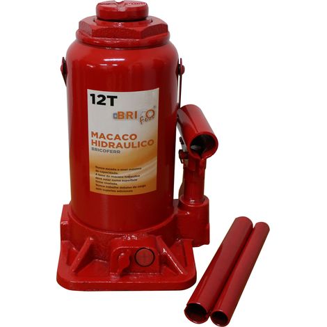 Bricoferr Cric hydraulique type bouteille 12T – Hauteur réglable de 215 à 400 mm (1/2)