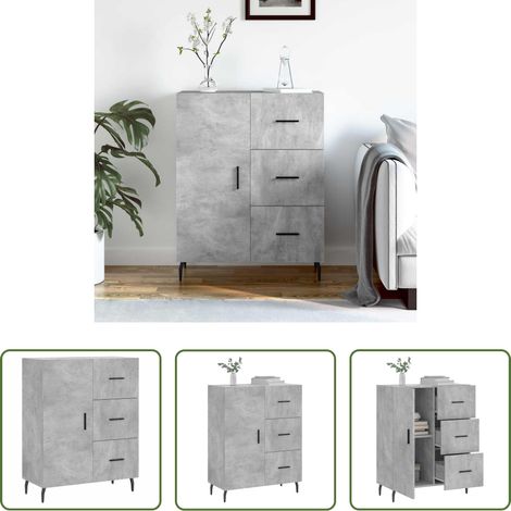 vidaXL Stauraum - Sideboard Betongrau 69,5x34x90 cm Holzwerkstoff (1/5)