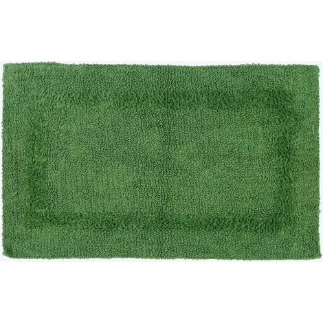 HOMESCAPES Tapis de bain en coton, 50 x 80 cm – Vert bouteille