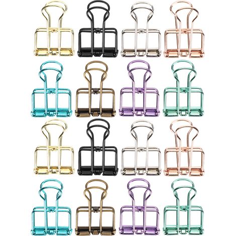 Nouvelle pince à reliure longue et creuse, pince en métal de qualité supérieure, pince en fil métallique estampé, pince de bureau à motif dessin animé, pince à billets colorée, petite taille. (1/5)