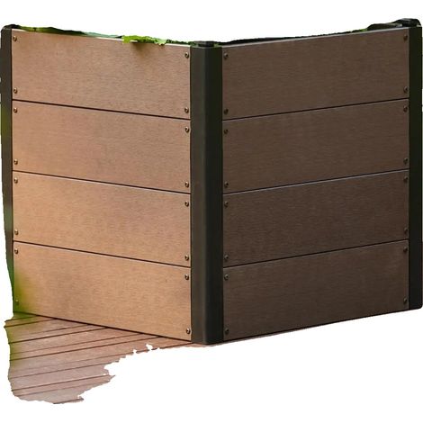 Hochbeet, Verbundmaterial, 64cm x 64cm x 60cm, Offenes Basisdesign, Rostfreie Stahl-Ecken, Umweltfreundlich (1/5)