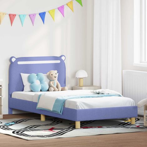 Cama para niños con cabecero Azul jeans 90 x 200 cm tela