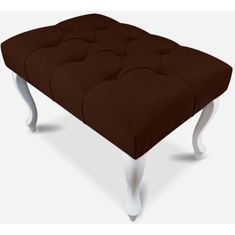 Banc, bout de lit capitonné marron 60x40x40 cm (1/3)