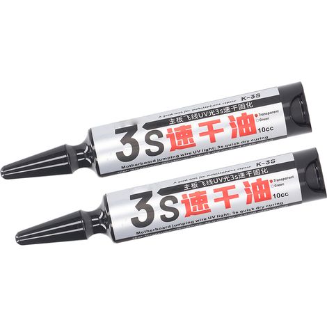 Schnelltrocknende UV-Lötstopplackfarbe, 2 Stück, Leiterplatten-Lötstopplack, BGA-Reparaturlack, lichtempfindliches Harz. (1/5)
