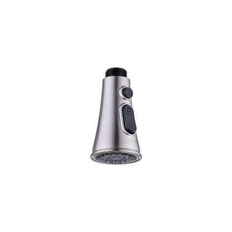 Cabezal de ducha de repuesto para grifo de cocina, alcachofa de ducha con 2 chorros cromada, grifo de fregadero de cocina (1/4)