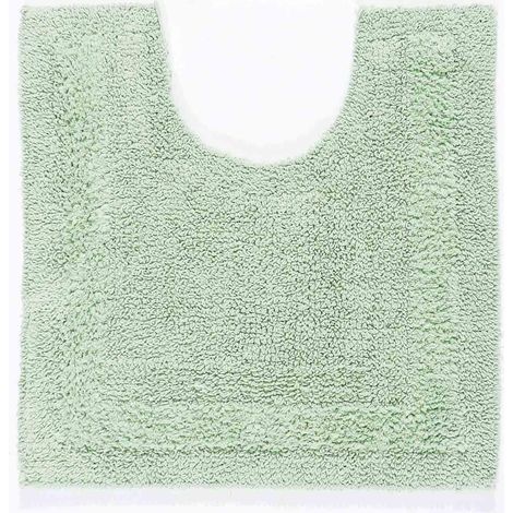 HOMESCAPES Luxury Reversible Cotton Pedestal Mat - Sage Green