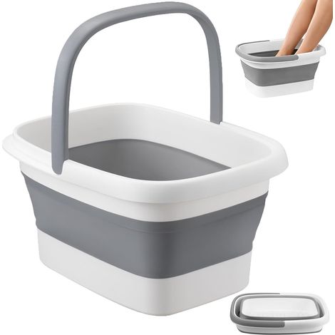 Bain de pieds pliable – Design Portable et poignées baignoire de trempage des pieds Premium – baignoire de trempage compacte et légère avec points d’acupuncture, blanc (1/5)