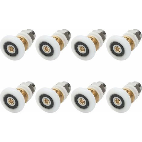 royaluxe -Roulettes Douche 27mm, Roulette Porte Coulissante Douche Roulement pour Porte de Douche 8 Pièces (1/5)