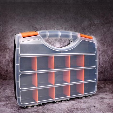 Caja de almacenamiento extraíble con separadores, para guardar tornillos y otras piezas, con compartimentos, color negro. 2F, 315 (1/5)