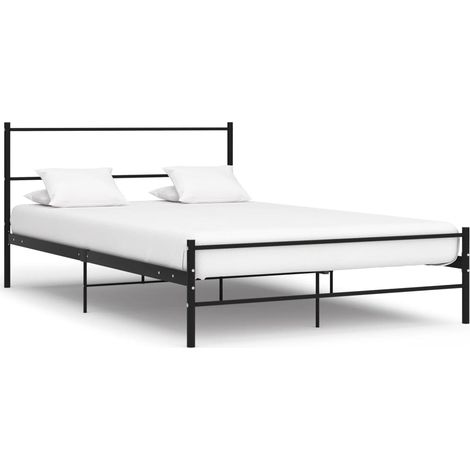 Giroletto Nero in Metallo 160x200 cm vidaXL (1/6)