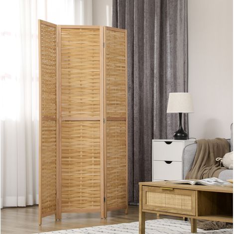 Paravent 3 panneaux en bambou, pliable, 120 x 170 cm, naturel (1/5)