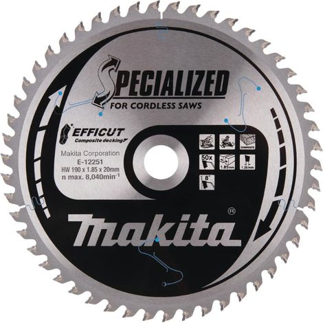 MAKITA E-12251 Efficut TCT for wood 190mm x 20mm x 50T