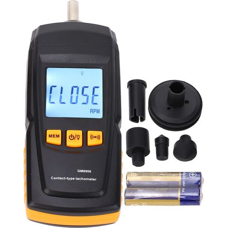 Tacómetro de Contacto Digital GM8906, 0.5-19999 RPM, Alta Precisión – Ideal para Mantenimiento de Motores y Ventiladores (1/5)