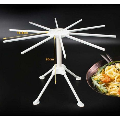 Stendino per pasta pieghevole - Stendino per pasta con 10 barre - Compatto, facile da riporre, montaggio rapido (Giallo) (1/3)