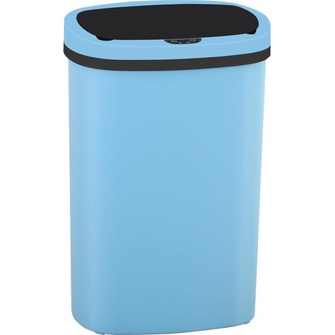 Poubelle avec capteur et couvercle en plastique 50L Poubelle de cuisine intelligente automatique sans contact Poubelle électrique étanche Bleu (1/5)