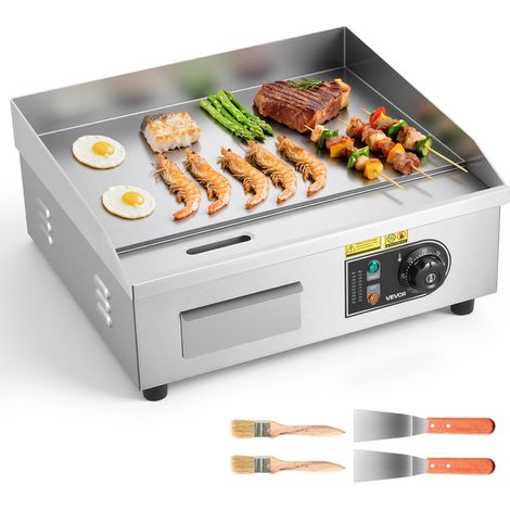 VEVOR Piastra Elettrica per Cottura Commerciale Superficie di Cottura da 450x300 mm Spessore Piastra in Ferro 8 mm, Temperatura Regolabile tra 50°C–300°C per Bistecca Barbecue Piatti da BBQ Grigliate (1/5)