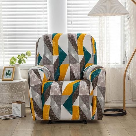 Housse de Fauteuil Relax Extensible 1 Place, Housse de Fauteuil Relax Inclinable Electrique, Protecteur pour Fauteuil Inclinable,Q (1/4)