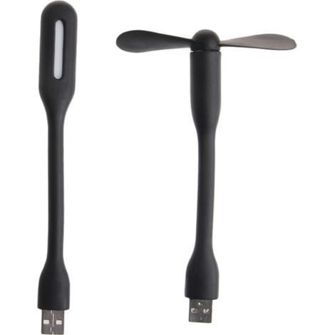 Ventilateur USB flexible et portable, mini ventilateur USB 5V avec lumières LED USB pour batterie externe, ordinateur portable, gadget d'été
