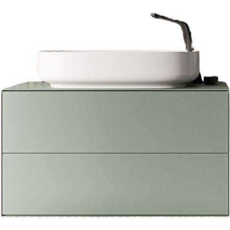 BERNSTEIN - Mueble de baño verde jade mate 60x50x45 cm (largoxanchoxalto) 2 cajones deslizantes - MILOU60 Verde jade mate