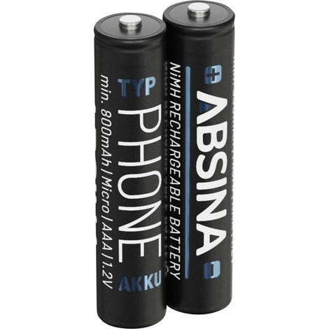 Absina Batteria ricaricabile Ministilo (AAA) NiMH 1.2 V 2 pz.