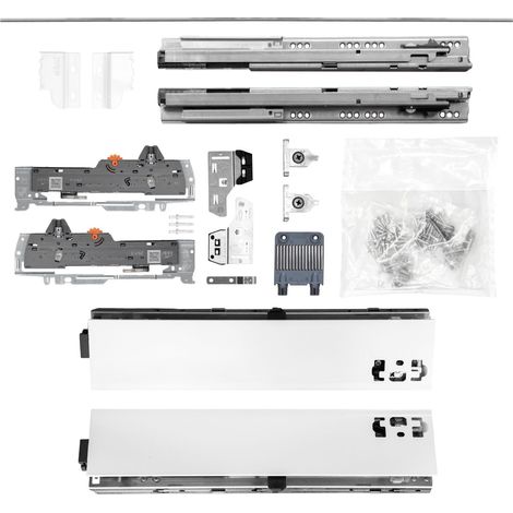 BLUM Schubladenschienen TANDEM SET Zargenhöhe 83mm, mit TIP-ON BLUMOTION Einheit, 20kg, NL270mm, Seidenweiß, bis max. KB1400mm (1/5)