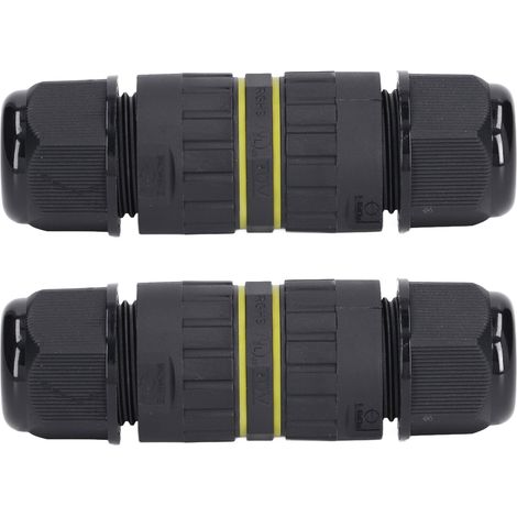Boîte de jonction pour câble d'alimentation électrique M25 à 4 conducteurs, étanche IP68, diamètre 10-14 mm², pour jardin (lot de 2). (1/5)