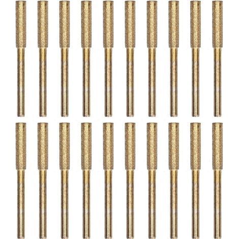 Affûteur de tronçonneuse 20 pièces, tête de meulage de bavure, Kit d'outils d'affûtage de fichiers rotatifs, or 4mm (1/5)
