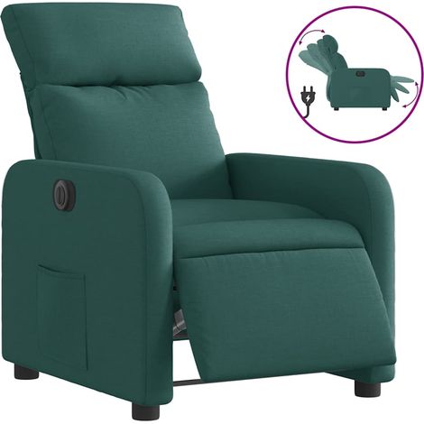 Fauteuil de Salon,Chaise,Fauteuil inclinable électrique Vert foncé Tissu CFW161569 (1/5)