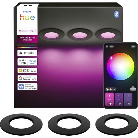 Philips Hue LED-Einbauleuchte 8721103109293 3er-Pack LED fest eingebaut 0.5 W Warmweiß bis Kaltweiß (1/5)