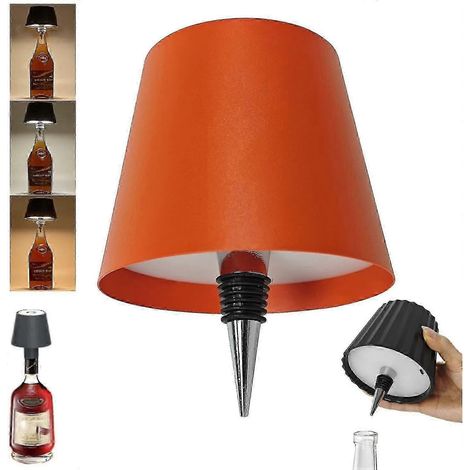 Lampe sans fil pour bouteille, 3 couleurs rechargeables, idéale pour les bars et restaurants. (1/5)