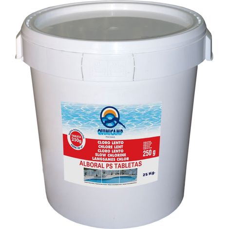 Cloro lento Alboral PS Tabletas 250 g., 25 Kg. QUIMICAMP