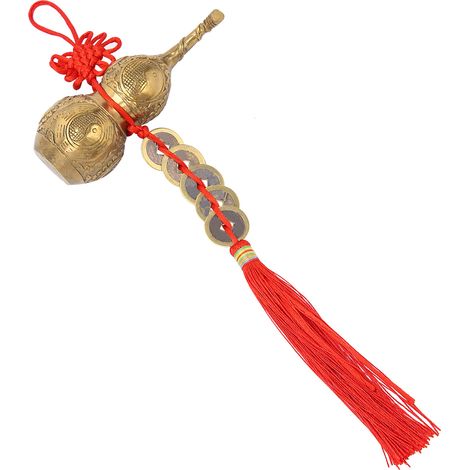 Ornement Feng Shui en forme de cucurbitacée, idéal pour la décoration murale et comme cadeau de pendaison de crémaillère. (1/5)