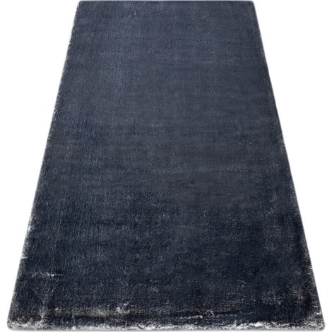 Alfombra de lavado moderna LAPIN shaggy antideslizante marfil / negro black 180x270 cm