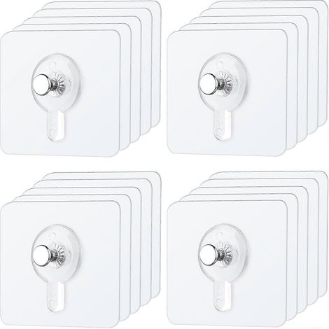 Lot de 20 bandes adhésives sans perçage pour accrocher des tableaux, supports muraux pour cadres photo, crochets adhésifs pour suspendre cadres photo, photos et autres objets. (1/5)
