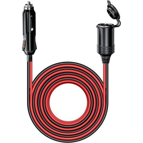 Câble d'extension étanche de 4 mètres pour adaptateur allume-cigare de voiture, avec fusible 15A, adaptateur allume-cigare 12V/24V, câble d'extension 17AWG. (1/4)