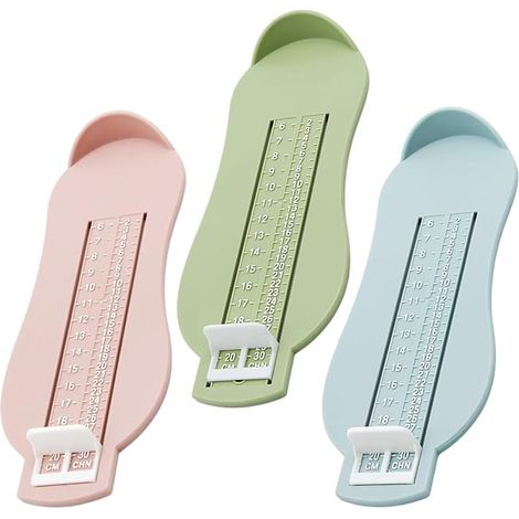Lot de 3 Jauges de Pieds pour Enfant - Règle de Mesure de la Taille du Pied (Rose, Bleu, Vert Nordique), Taille Unique (1/5)