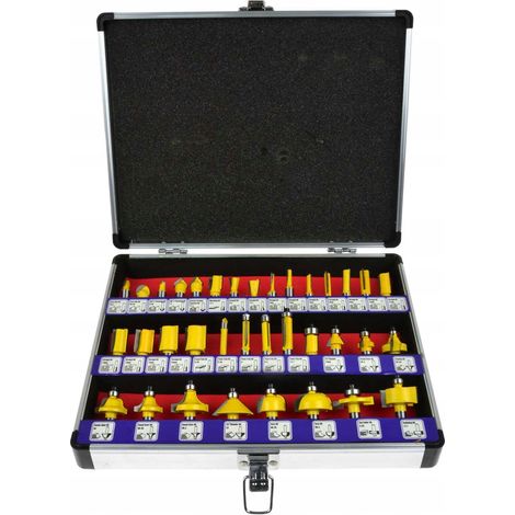 Geko Fräser-Set Silber für Oberfräse 35 Teile