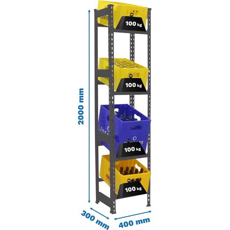 Simonrack Flaschenregal Metall anthrazit 4 Regale