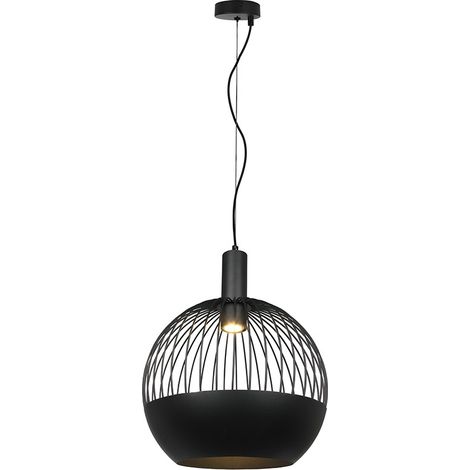V-TAC Lampadario a Sospensione Sfera Ø400mm Attacco GU10 Max 5W Nero Opaco SKU 24118 (1/5)