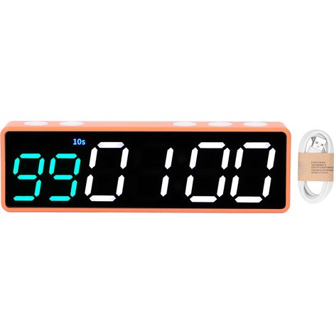 Minuteur de sport LED numérique grand écran vert et blanc, affichage anti-vertige, pour entraînement à domicile, garage ou école
